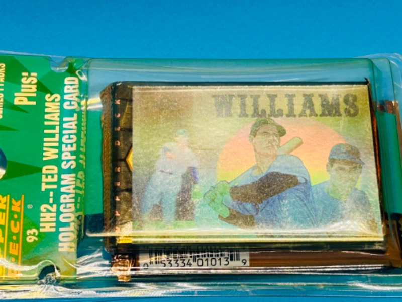 Photo 3 of 811591… sealed 1993 Upper Deck packs and Ted Williams hologram card in package 