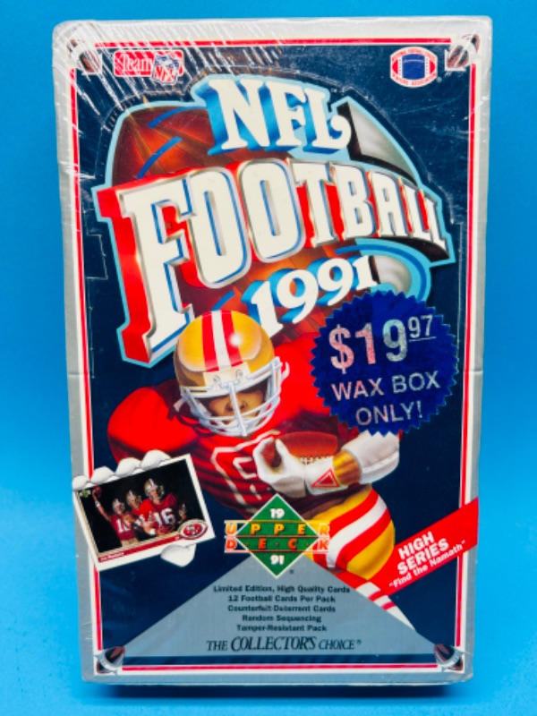 Photo 5 of 811603…sealed Upper Deck 1991 NFL football cards wax box-high series find the Namath 