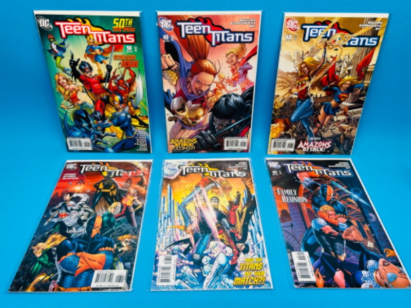 Photo 1 of 811636…6 teen titans  comics in plastic sleeves 