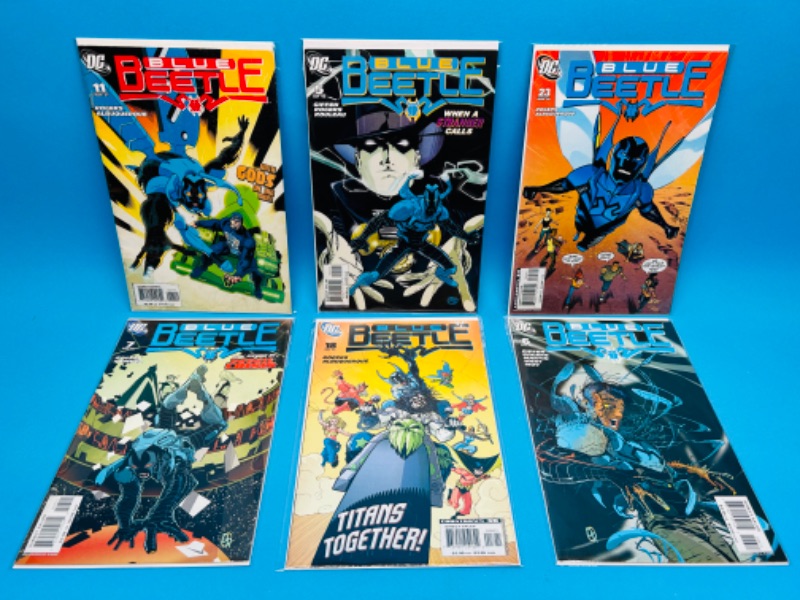 Photo 1 of 811647…6 Blue Beetle  comics in plastic sleeves 