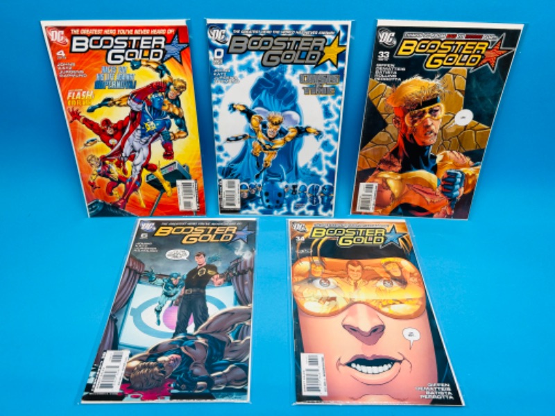 Photo 1 of 811653…5 Booster Gold  comics in plastic sleeves 