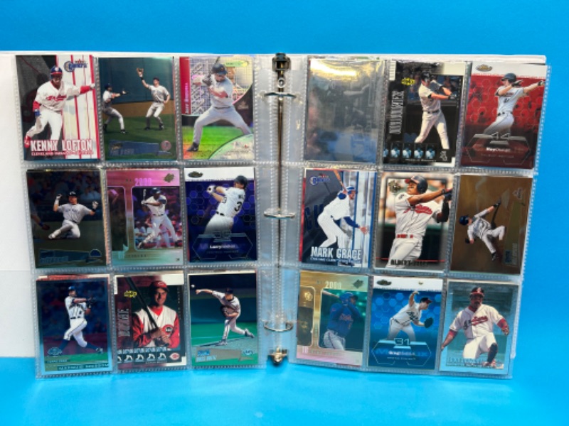 Photo 4 of 811659…252 mixed baseball refractor, chrom, foil and holo cards in binder. All pages photoed