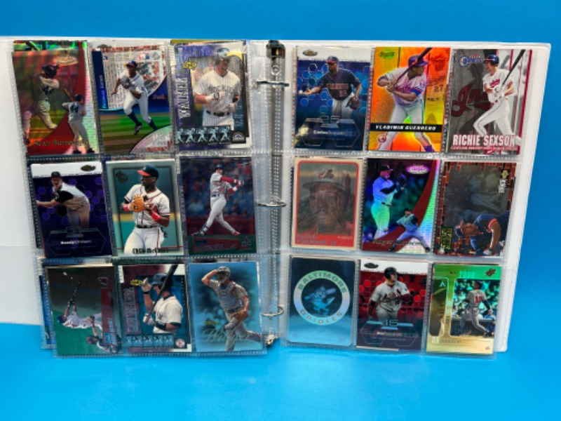 Photo 15 of 811659…252 mixed baseball refractor, chrom, foil and holo cards in binder. All pages photoed