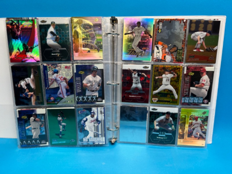 Photo 9 of 811659…252 mixed baseball refractor, chrom, foil and holo cards in binder. All pages photoed