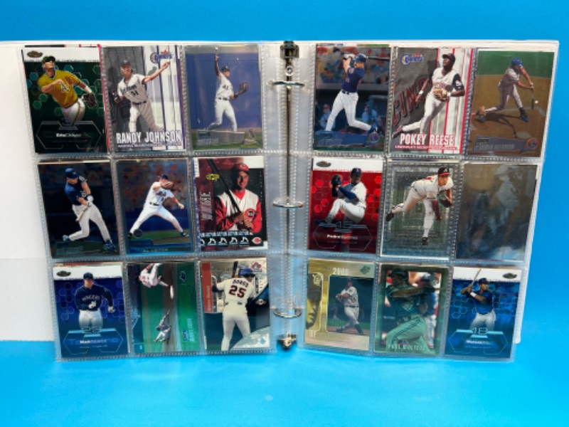 Photo 2 of 811659…252 mixed baseball refractor, chrom, foil and holo cards in binder. All pages photoed