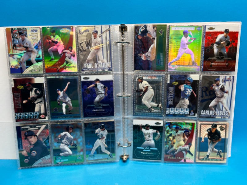 Photo 11 of 811659…252 mixed baseball refractor, chrom, foil and holo cards in binder. All pages photoed