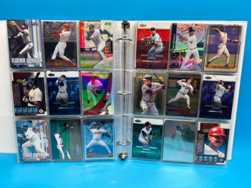 Photo 13 of 811659…252 mixed baseball refractor, chrom, foil and holo cards in binder. All pages photoed