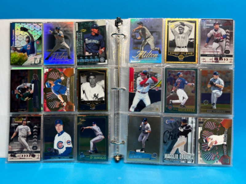 Photo 9 of 811660…252 mixed baseball refractor, chrome, foil, and holo cards in binder-all pages photoed