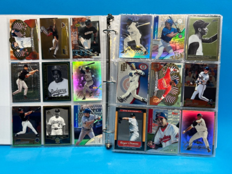 Photo 1 of 811660…252 mixed baseball refractor, chrome, foil, and holo cards in binder-all pages photoed