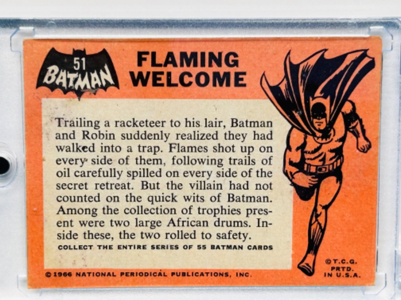 Photo 2 of 811664…vintage 1966 Batman card 51  in hard plastic case 