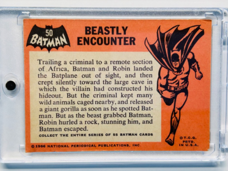 Photo 2 of 811666…vintage 1966 Batman card 50  in hard plastic case 