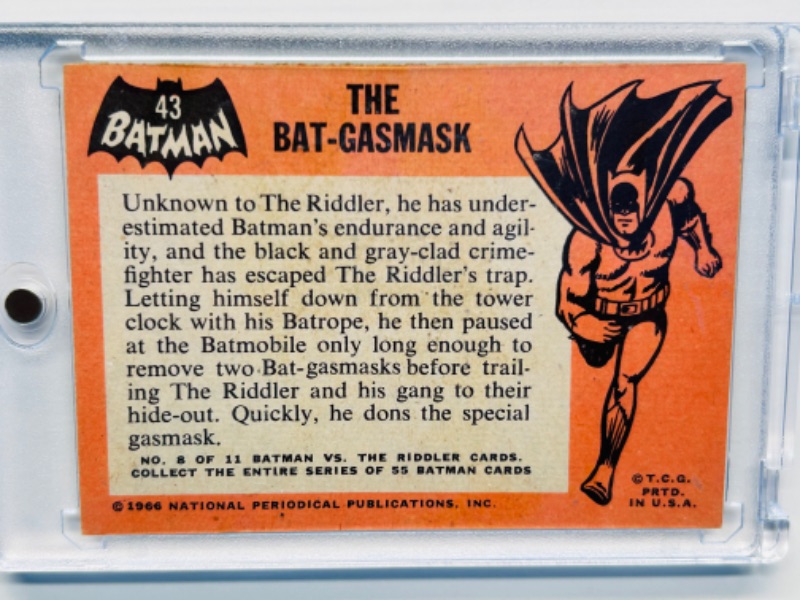 Photo 2 of 811670…vintage 1966 Batman card 43 the Bat- Gasmask  in hard plastic case 