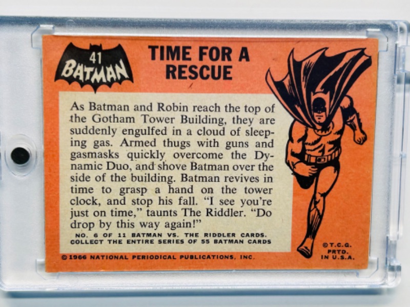 Photo 2 of 811673…vintage 1966 Batman card 41  in hard plastic case 