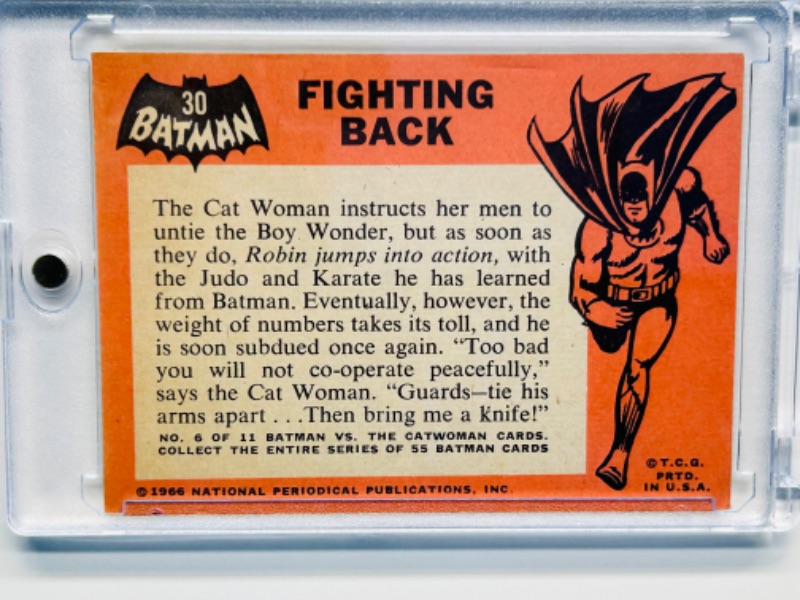 Photo 2 of 811675…vintage 1966 Batman card 30  in hard plastic case 