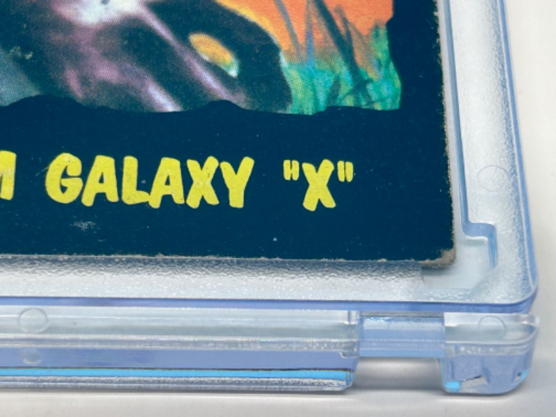 Photo 3 of 811676…wear on corners-vintage 1964 Man from Galaxy X card 5  in hard plastic case 