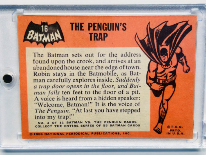 Photo 2 of 811678…vintage 1966 Batman card 16  in hard plastic case 