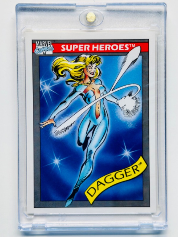 Photo 1 of 811682…marvel 1990 Dagger card 14 card in hard plastic case 