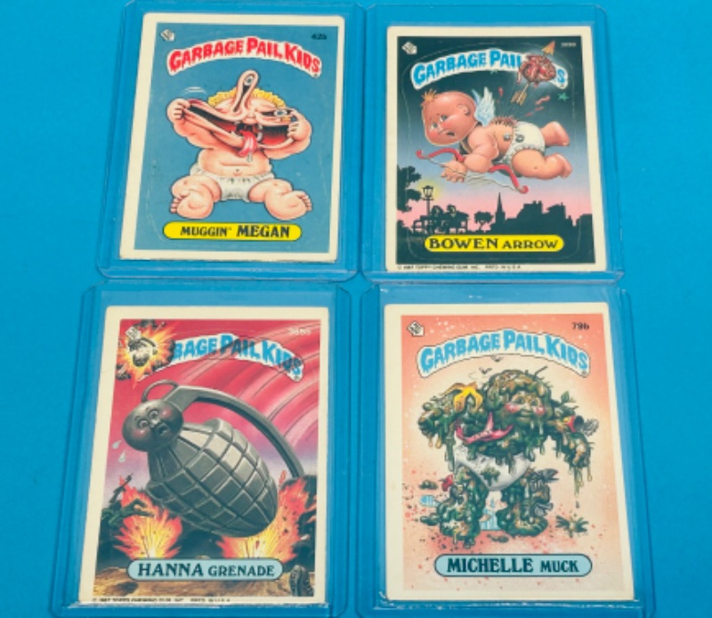 Photo 3 of 811685…4 vintage 1985-87 garbage pail kids sticker cards in hard plastic sleeves 