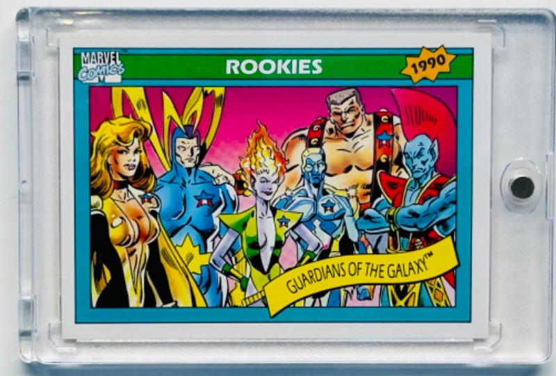 Photo 1 of 811689…Marvel 1990 guardians of the galaxy card 84 in hard plastic case 