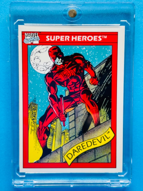 Photo 1 of 811690…marvel 1990 Daredevil card 4 in hard plastic case 