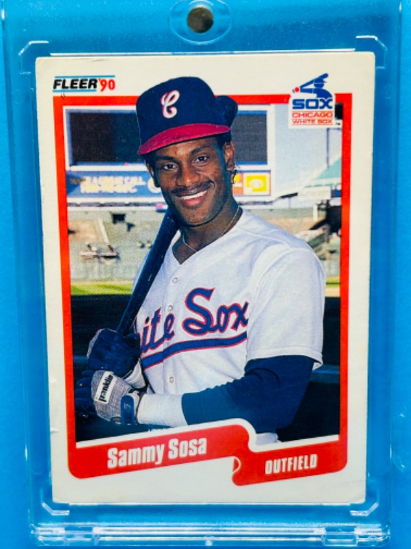 Photo 1 of 811750…Sammy Sosa Rookie card 548 in hard plastic case 