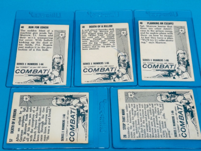 Photo 2 of 811751…5 vintage 1963 Combat cards in hard plastic sleeves 