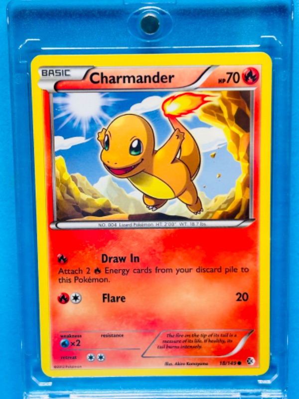 Photo 1 of 811756…Pokémon charmander card 18/149 in hard plastic case 