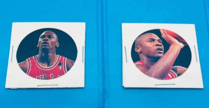 Photo 1 of 811759… 1995 Michael Jordan milk caps in hard plastic sleeves 