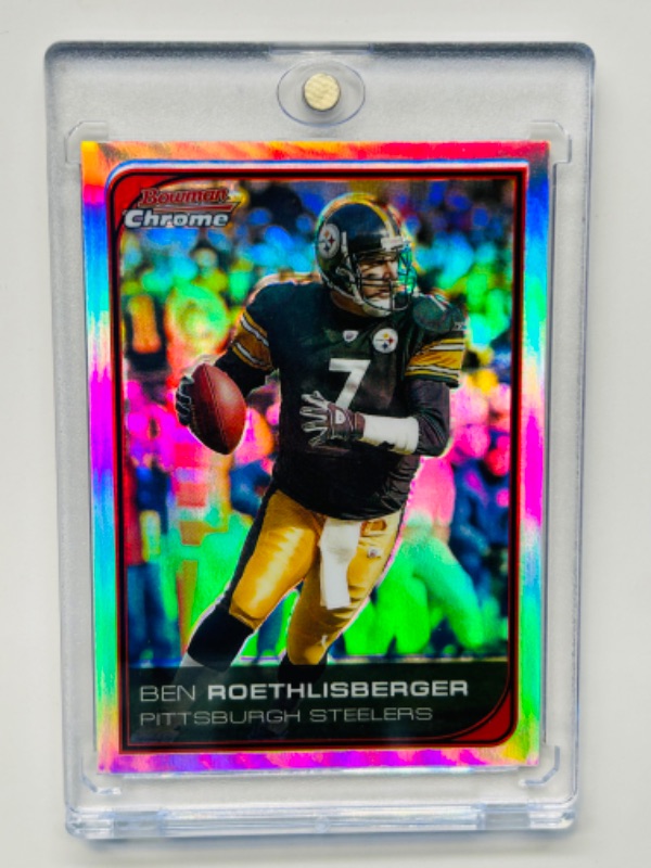 Photo 2 of 811761…bowman chrome Ben Rothlisberger card 137  in hard plastic case 