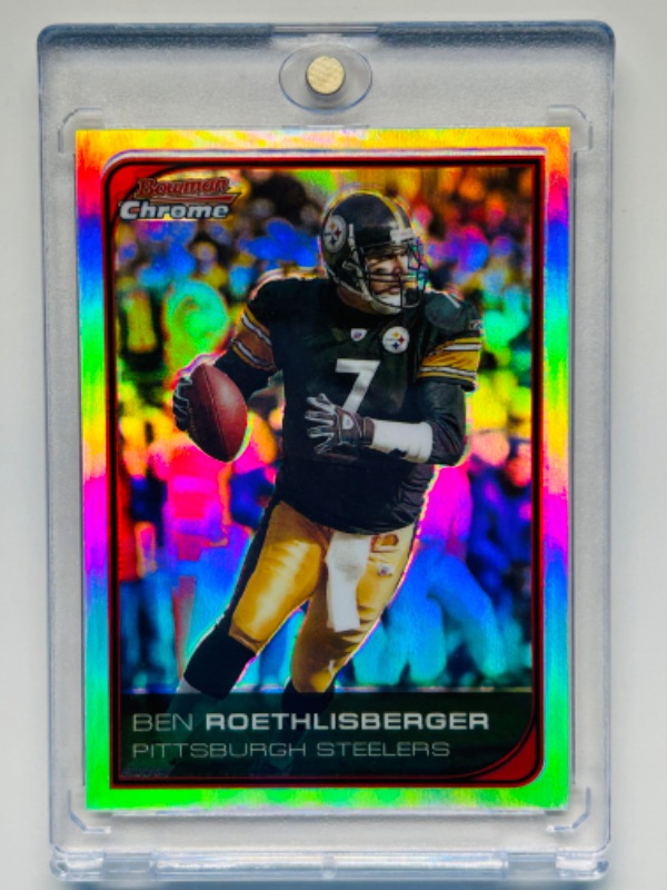 Photo 1 of 811761…bowman chrome Ben Rothlisberger card 137  in hard plastic case 