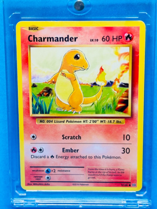 Photo 1 of 811763…Pokémon charmander card 9/108  in hard plastic case 