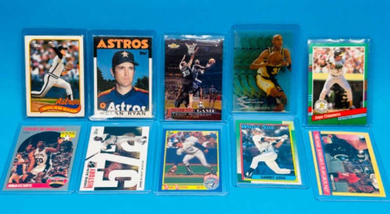 Photo 1 of 811767…10 sports trading cards in hard plastic sleeves 