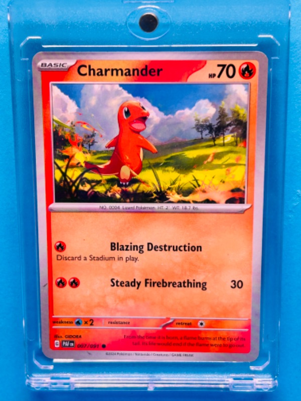 Photo 1 of 811770…Pokémon charmander card 007/091  in hard plastic case 