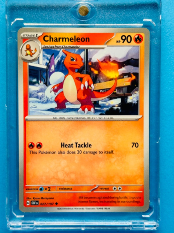 Photo 1 of 811771…Pokémon charmeleon card 027/197  in hard plastic case 