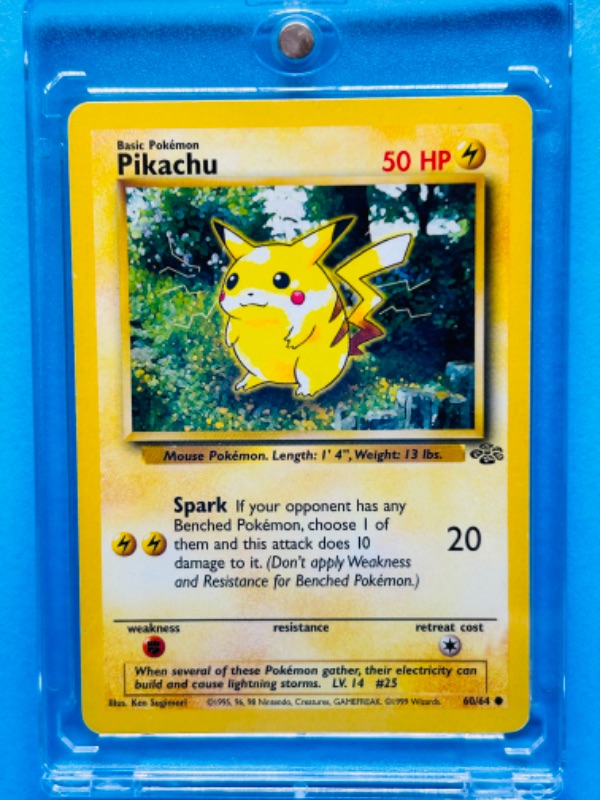 Photo 1 of 811773…Pokémon pikachu card 60/64  in hard plastic case 