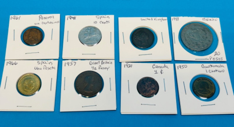 Photo 1 of 811775…8 circulated foreign coins 