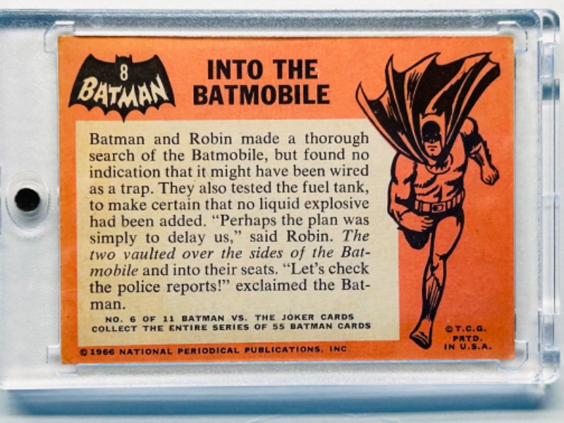 Photo 4 of 811788…vintage 1966 Batman card 8 in hard plastic case -crease and some wear