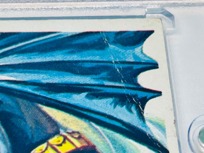 Photo 2 of 811788…vintage 1966 Batman card 8 in hard plastic case -crease and some wear