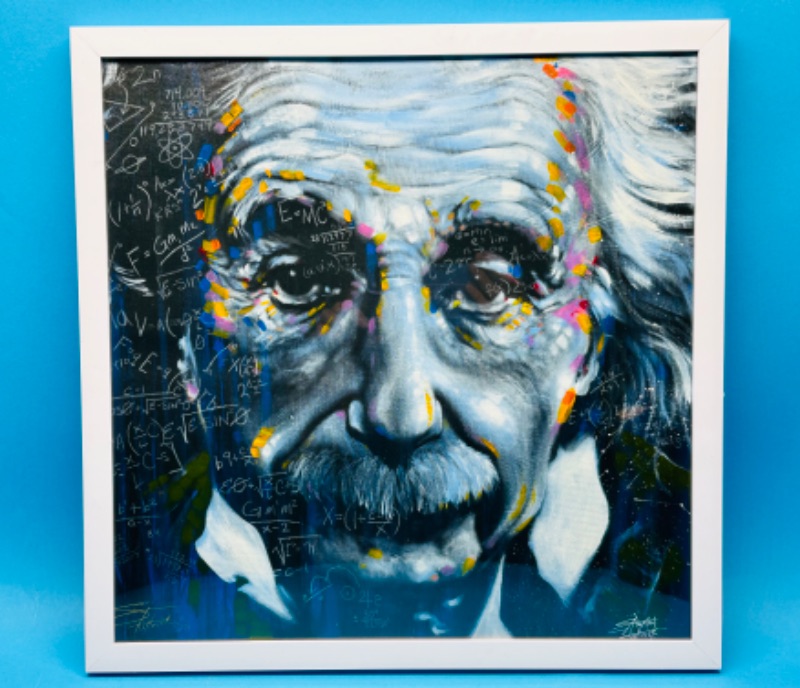 Photo 1 of 811802… framed 14 x 14” Einstein canvas by Steve Fishwick 