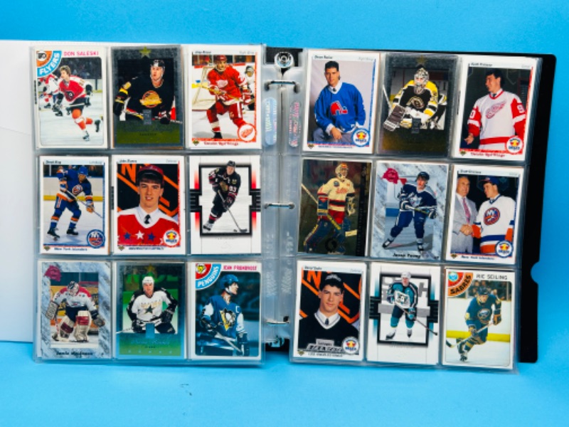 Photo 1 of 811809…324 mixed hockey cards in binder-photo of each page