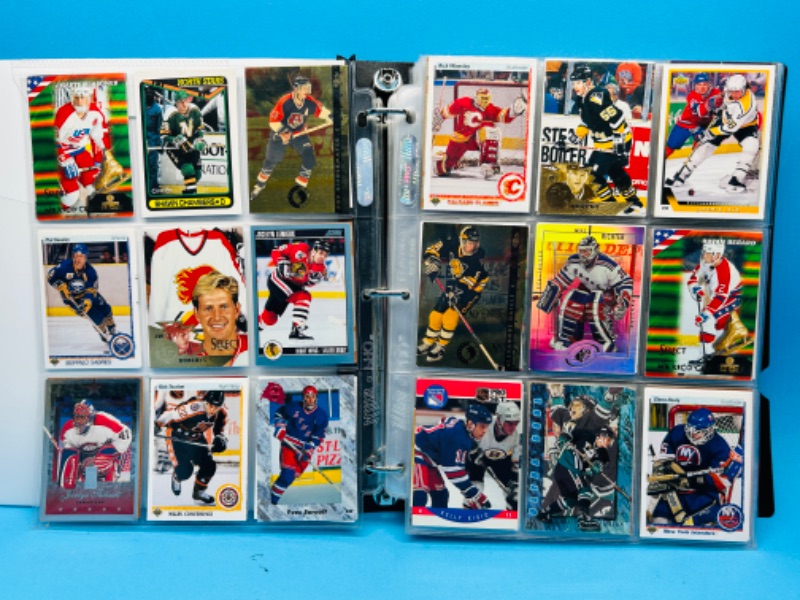 Photo 1 of 811809…324 mixed hockey cards in binder-photo of each page