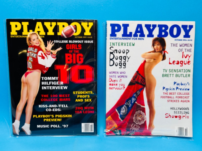 Photo 1 of 811868…adults only-2 Playboy magazines in plastic sleeves 