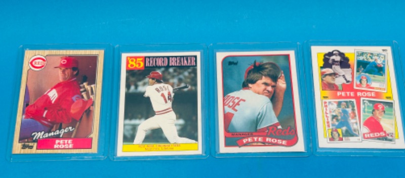 Photo 1 of 811884…4 Pete Rose trading cards in hard plastic sleeves 