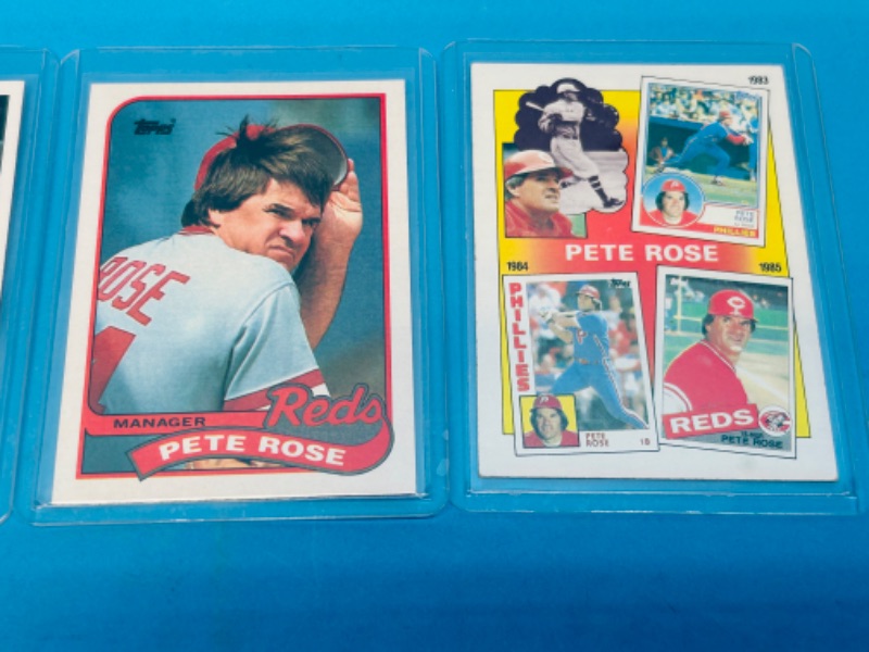 Photo 5 of 811884…4 Pete Rose trading cards in hard plastic sleeves 