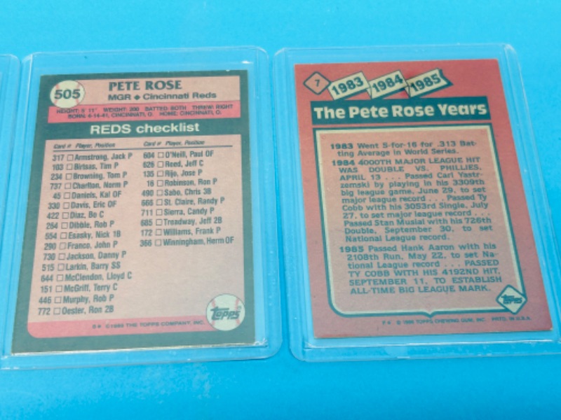 Photo 4 of 811884…4 Pete Rose trading cards in hard plastic sleeves 