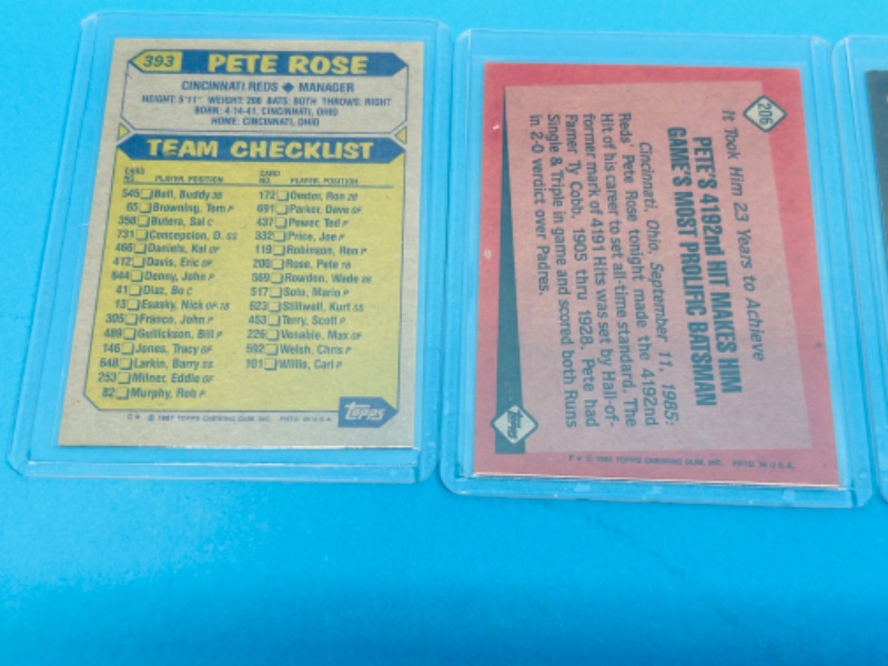 Photo 3 of 811884…4 Pete Rose trading cards in hard plastic sleeves 