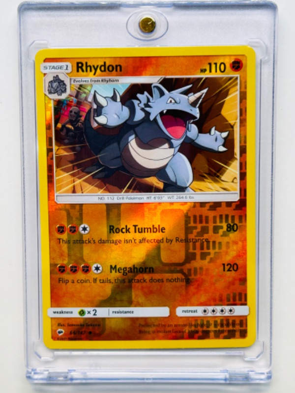 Photo 1 of 811892… Pokémon reverse holo card in hard plastic case 66/147