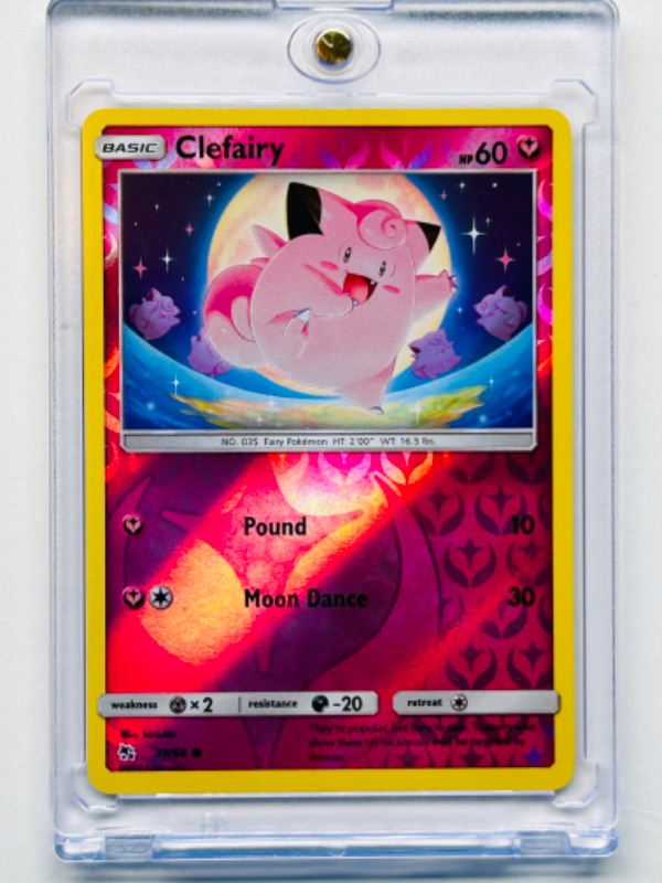 Photo 1 of 811930… Pokémon reverse holo card  in hard plastic case 39/68