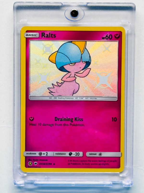 Photo 1 of 811935… Pokémon  holo card  in hard plastic case sv34/sv94