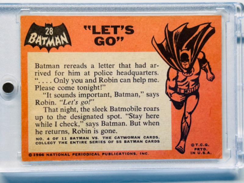 Photo 3 of 811938…vintage 1966 Batman and Robin card 28 in hard plastic case